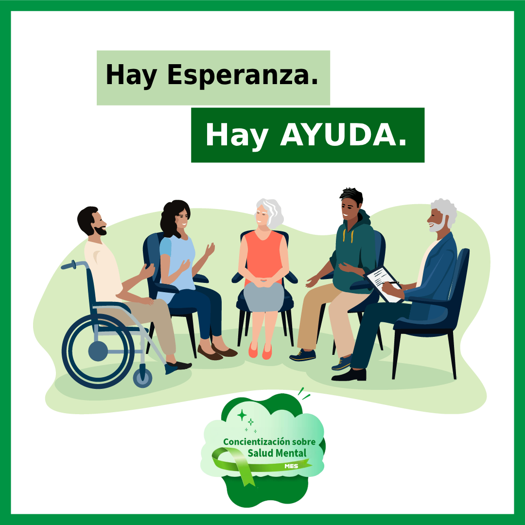 un letrero en fondo blanco con el mensaje Hay esperanza en color verde