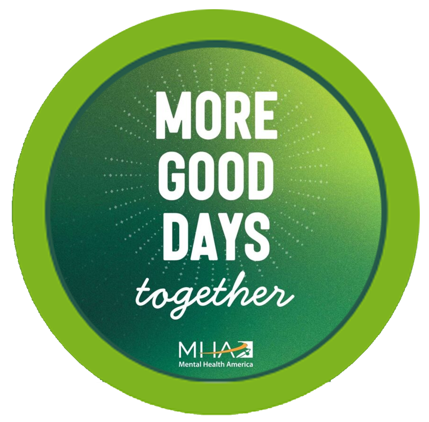 A green circle with the phrase in white