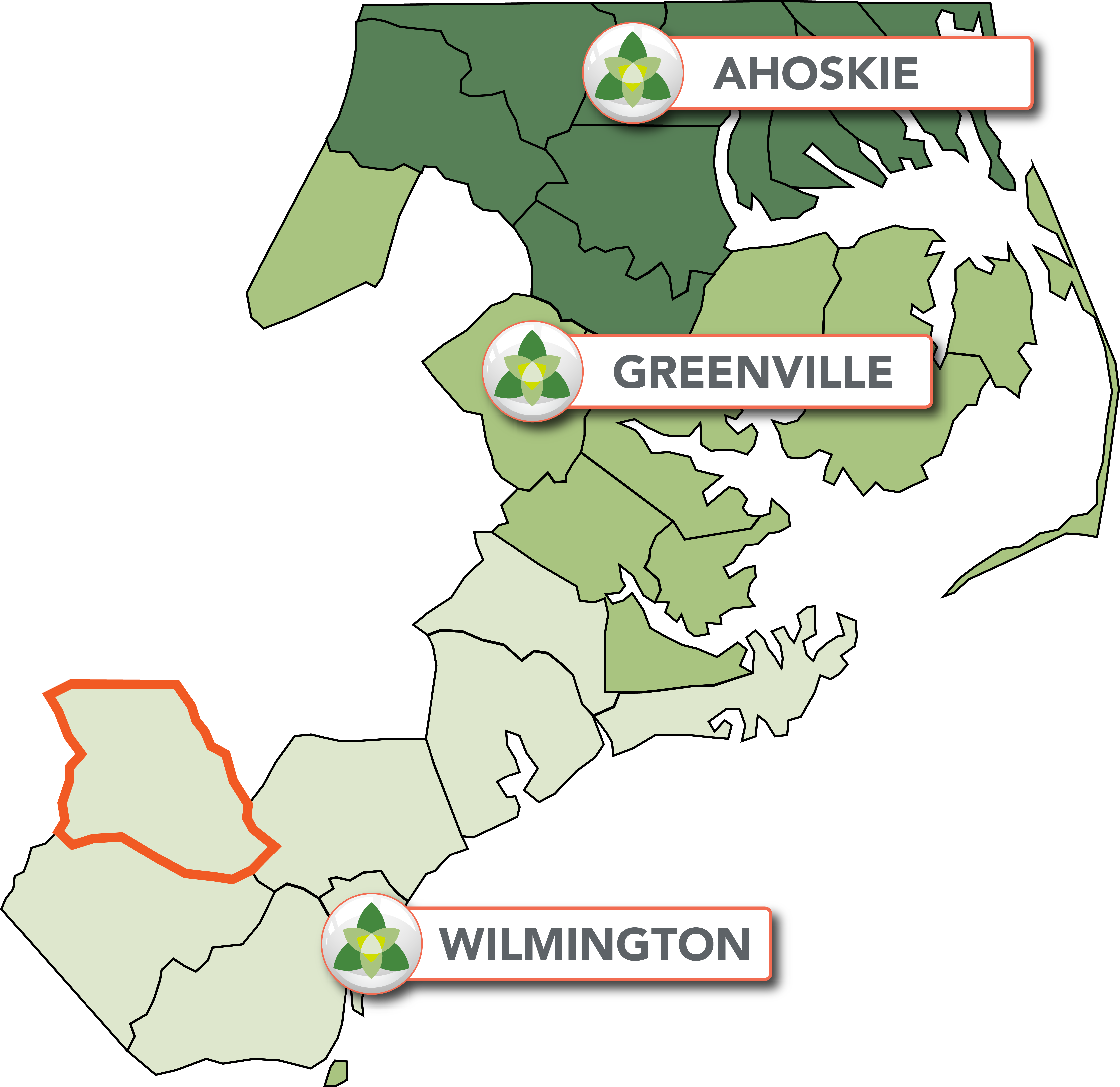 Trillium Catchment area map with Halifax county integrated