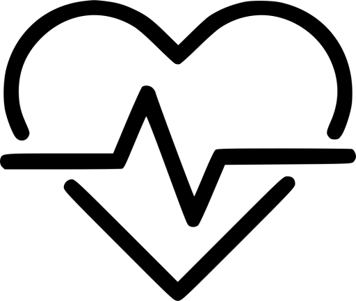 silueta de un corazón con la línea de latidos