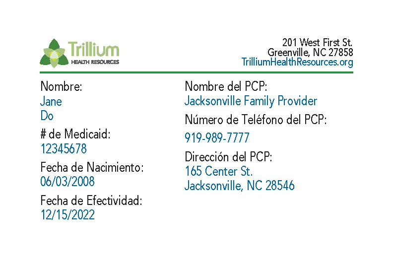 Medicaid ID card