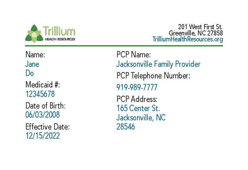 Medicaid ID card