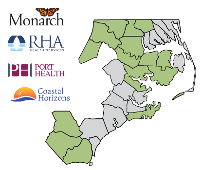 Map of mobile integrated care unit catchment area