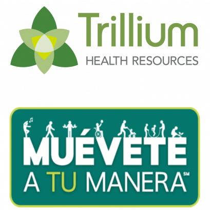 frase muévete a tu manera con siluetas de personas haciendo actividad física