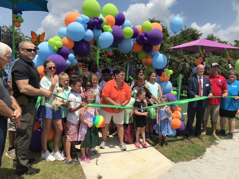 Cutting ribbon new playground
