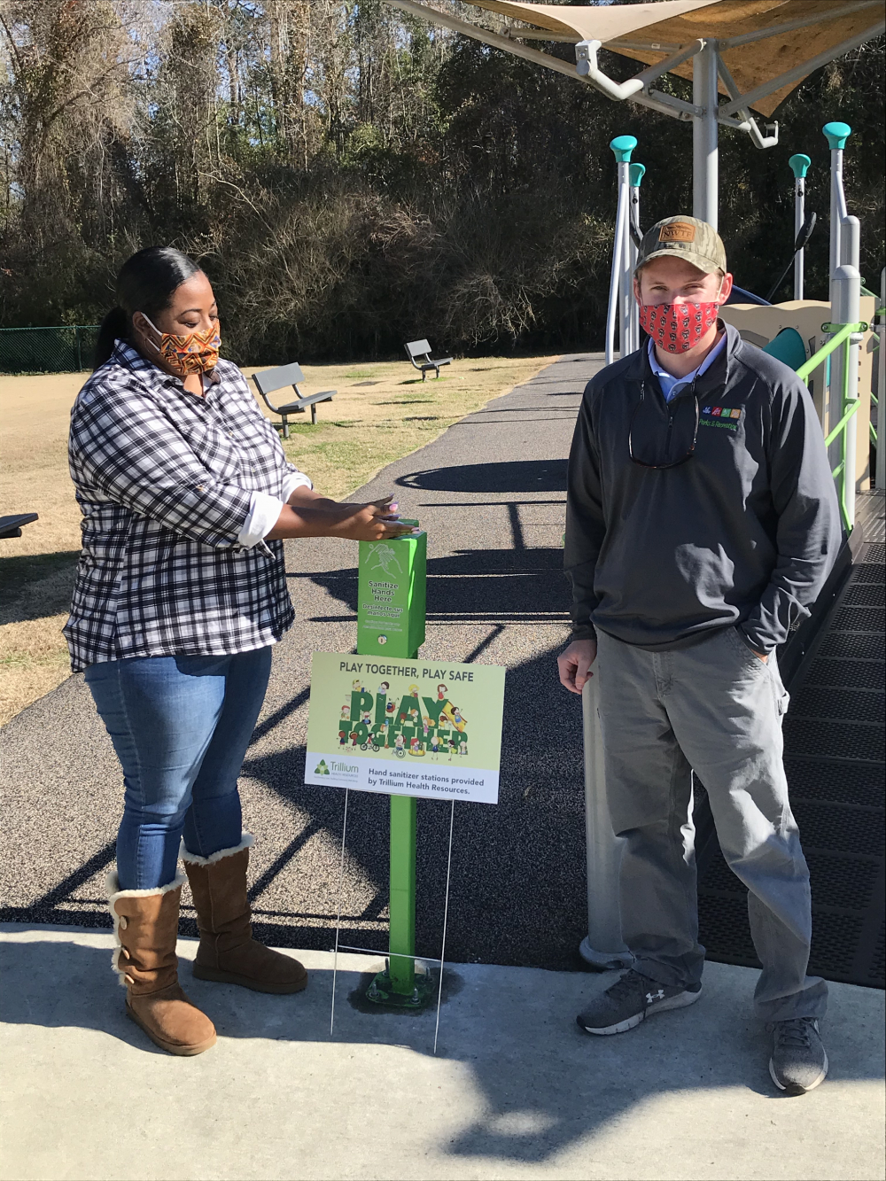 Pender Memorial Park new Hand sanitizer Station