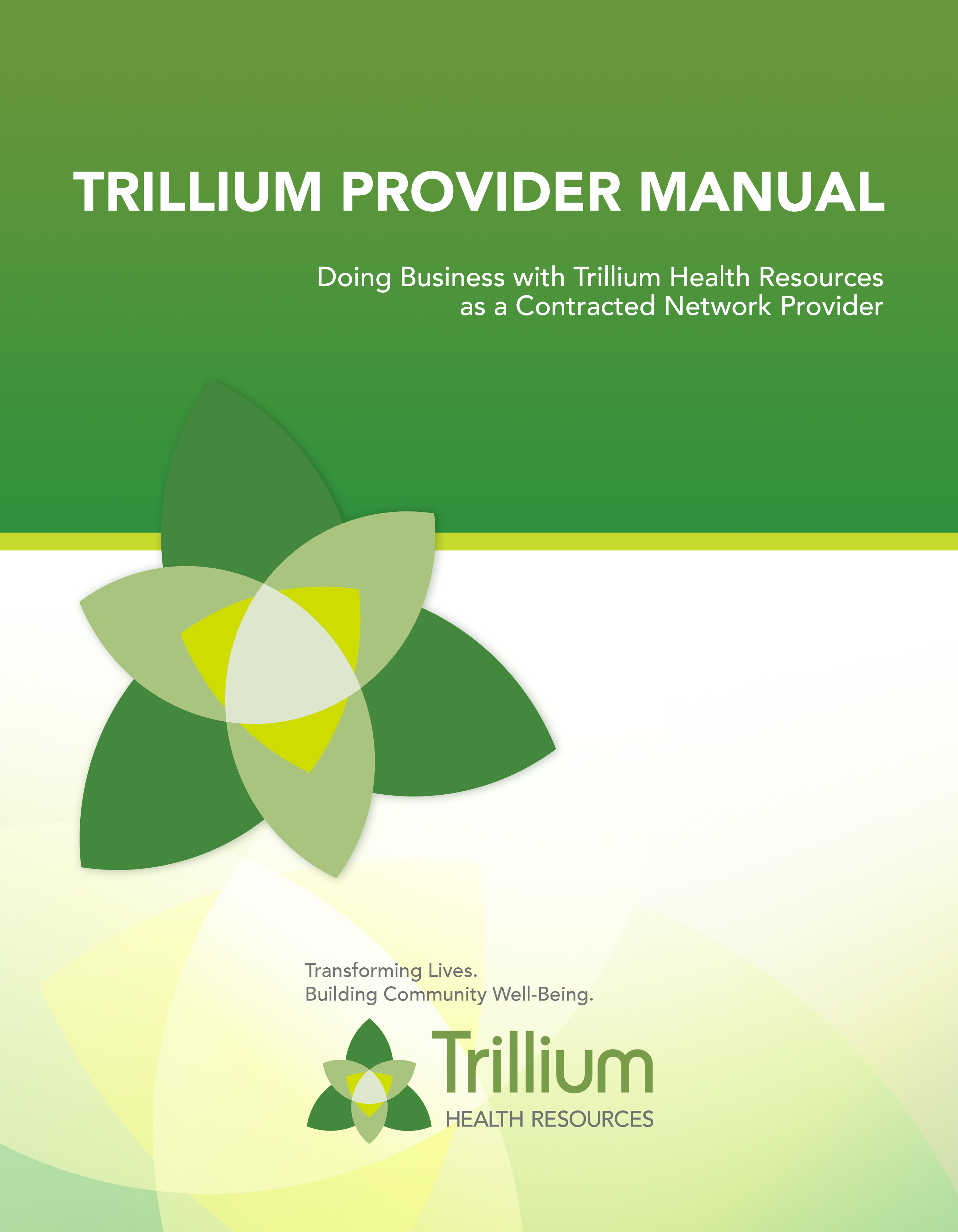 picture of the cover of the Provider manual Cover