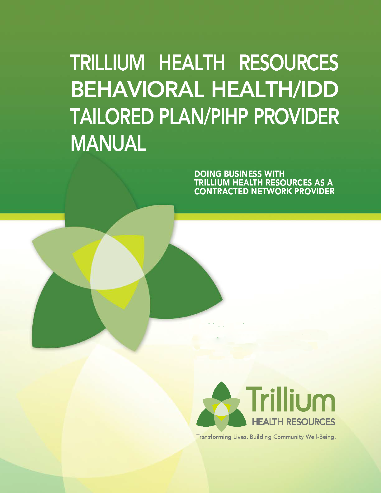 picture of the cover of the Provider manual Cover