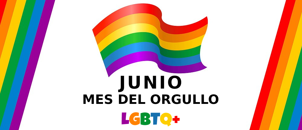 un fondo blanco con la bandera multicolor del orgullo