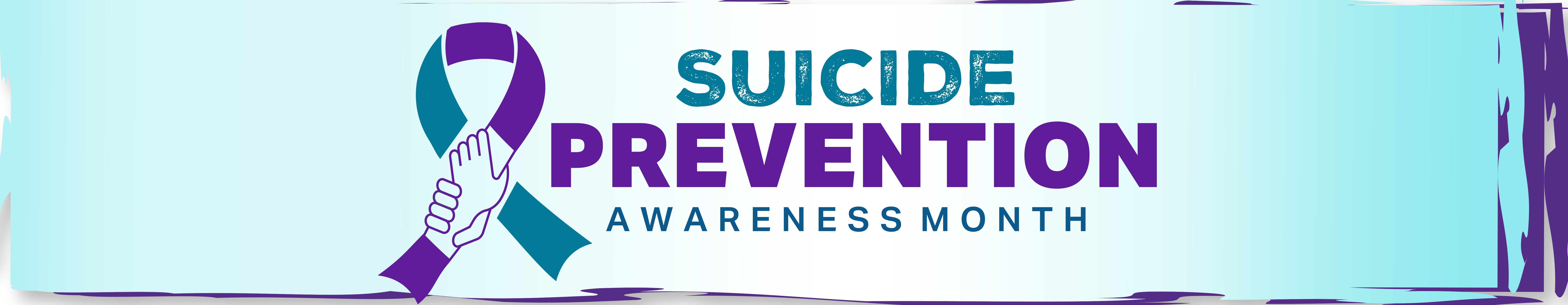 Light blue background banner promoting the suicide awareness