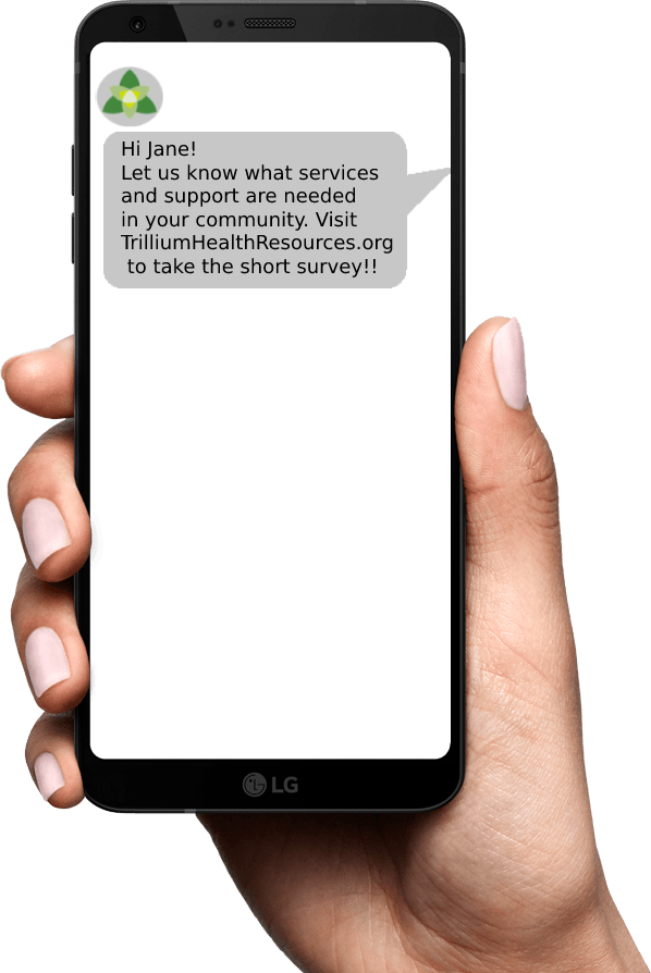 Cellphone with a text message
