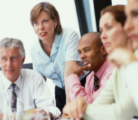 group of people in a meeting