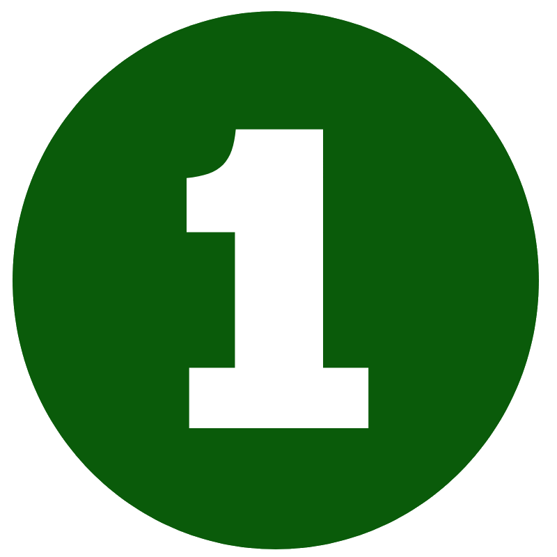 the number 1 inside a green circle