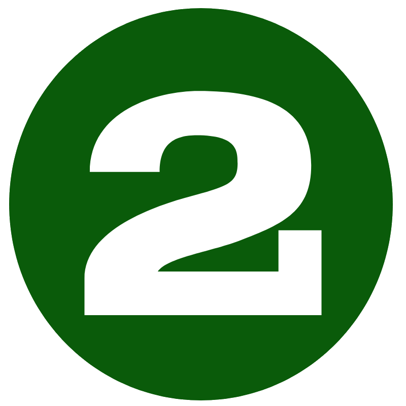 the number 2 inside a green circle