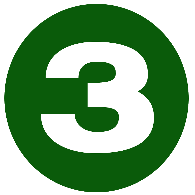 the number 3 inside a green circle