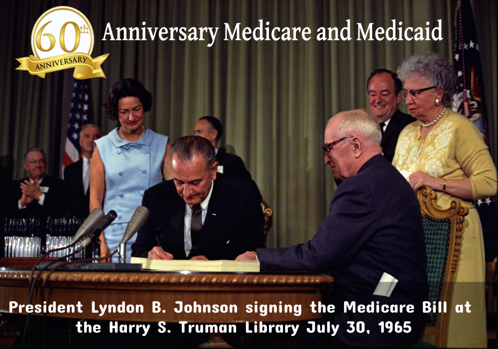 President Lyndon Johnson signing the Medicare Bill