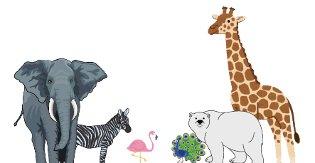 Cartoon of group of aninmals