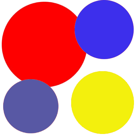 Circles of various colors floating