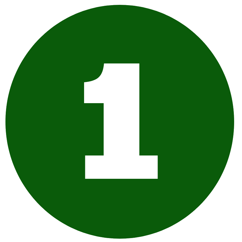 the number 1 inside a green circle