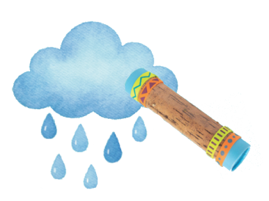 a garland with green four leaves clover