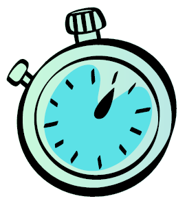 Cartoon of a blue Stopwatch