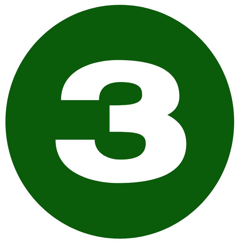 the number 3 inside a green circle