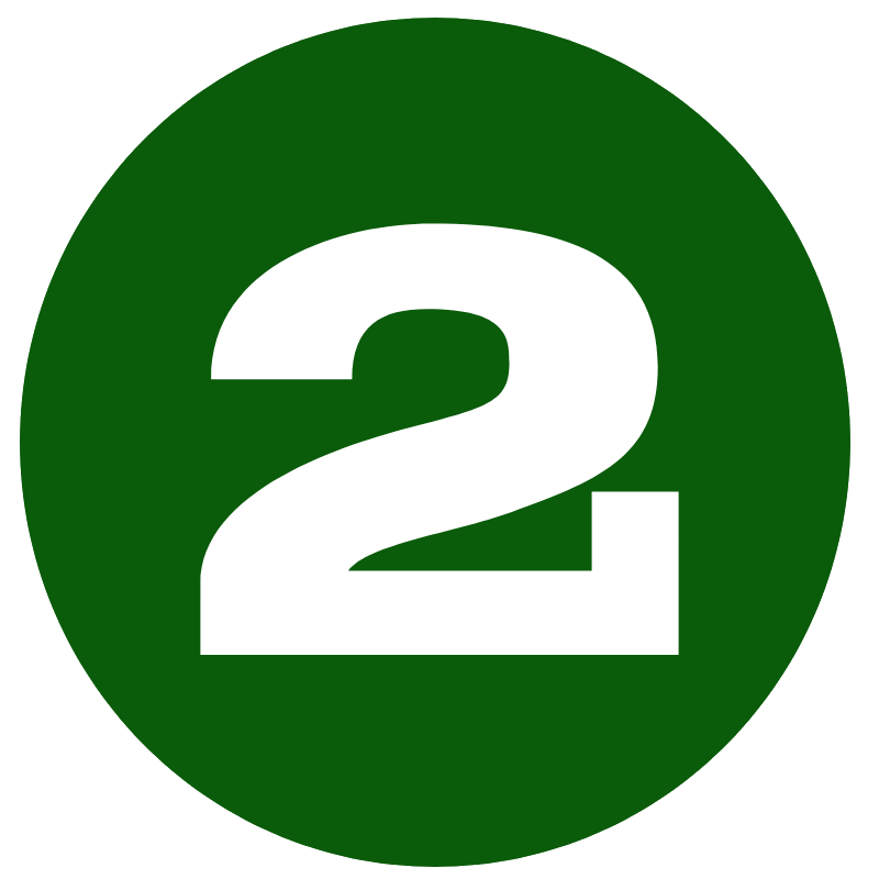 the number 2 inside a green circle