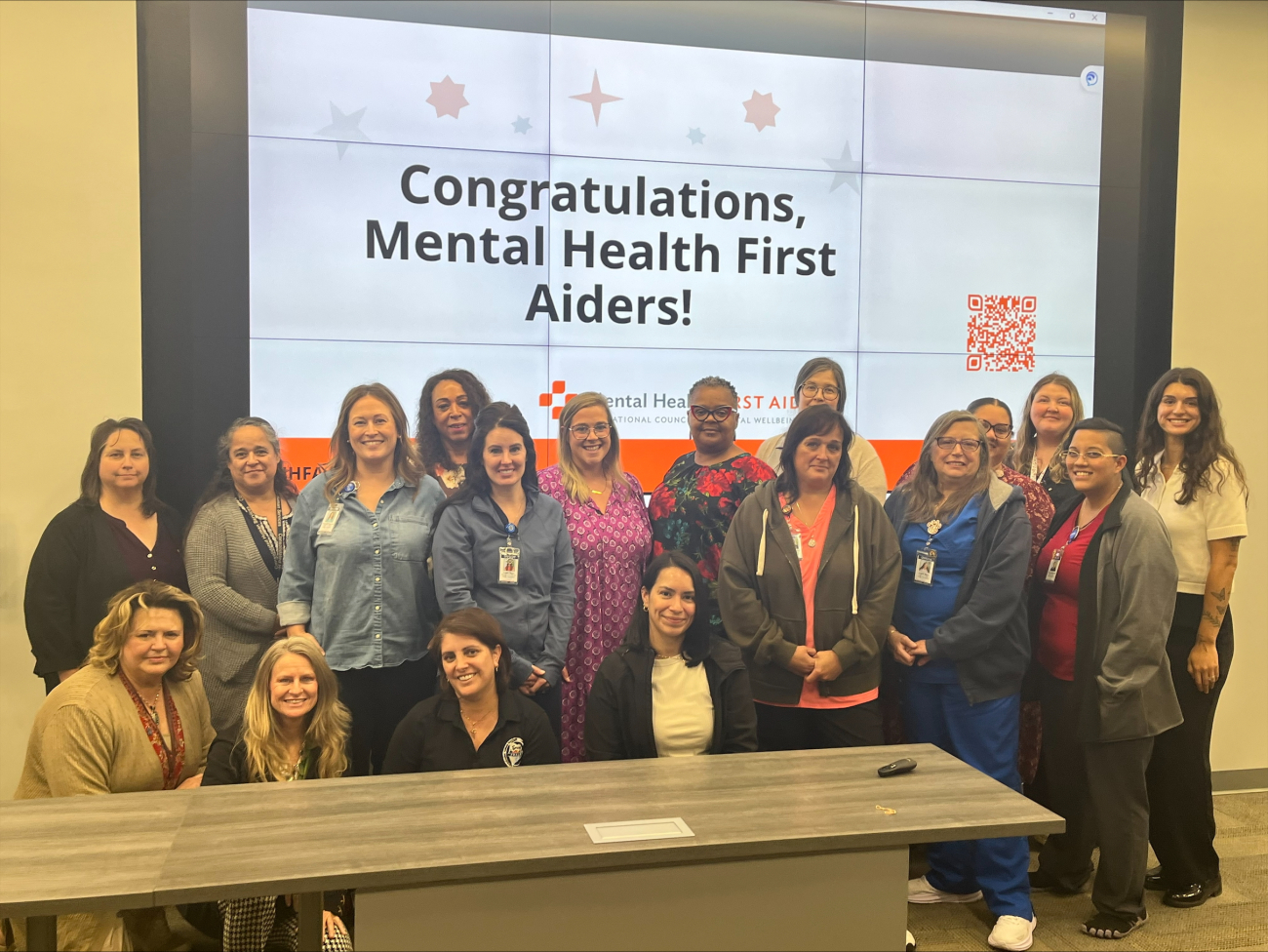 A group of atendees of the MHFA graduates