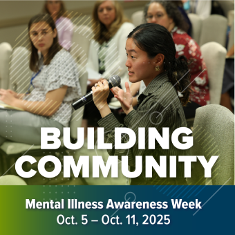 A woman talking on the microphone